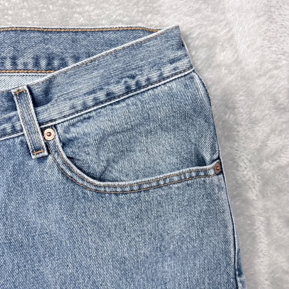 Levi's 505 Regular Fit Jeans Mens 36x32 Light Wash Blue Straight Leg Denim